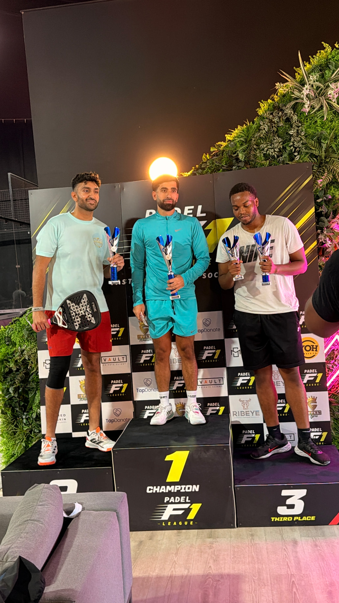 Premier podium at Destination Padel Cheadle
